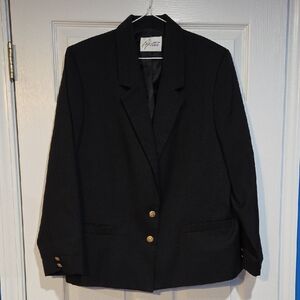 Elegant Pykettes Women's Black Blazer with Gold Buttons